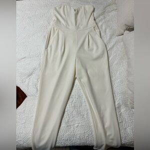 Express white strapless jumpsuit